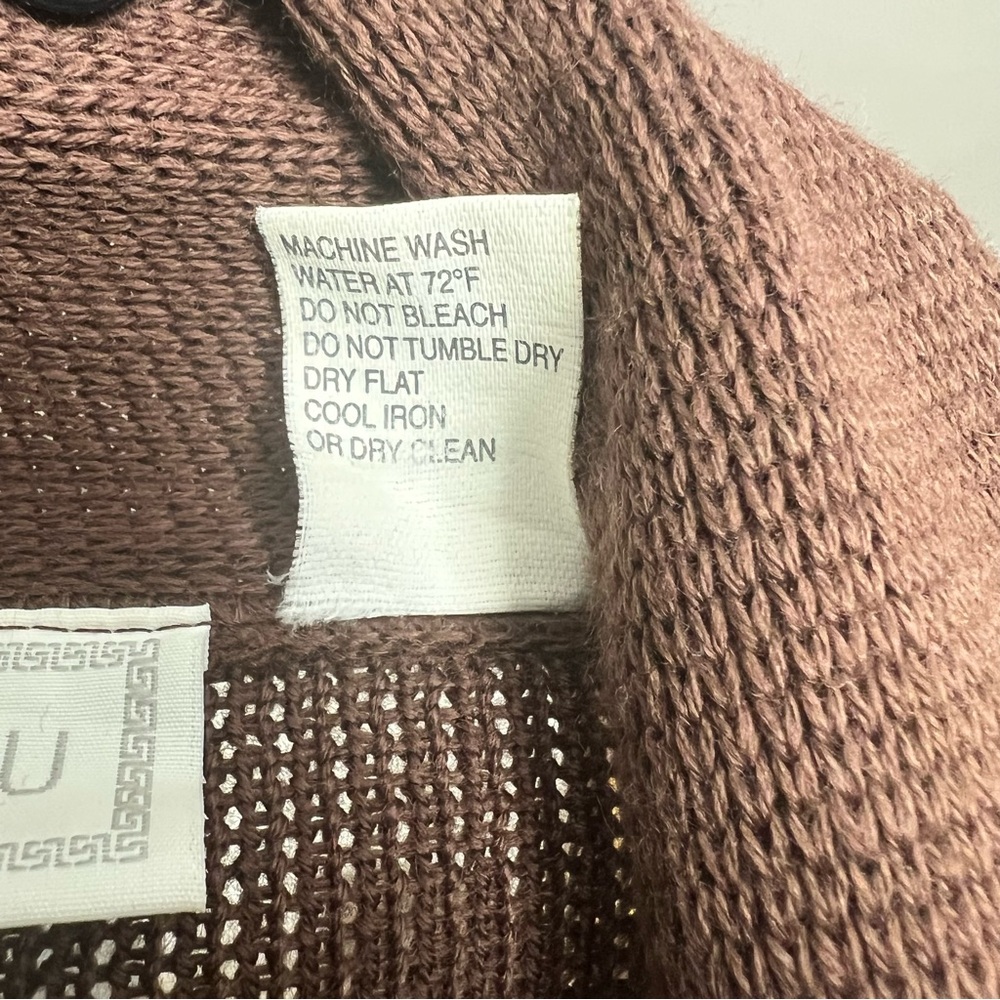Fioreblu Knit Cardigan Sweater Wool Blend Grandmacore Classic Cozy SZ M Brown - Picture 16 of 16
